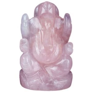 Crystal Ganesha Idol for Home D?cor Peace and Serenity Happy Man for Good Luck, Wealth, Prosperity at Home,Office Ganesha Idol For Gift Item (Rose Quartz)