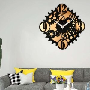 Wooden Silent Non-Ticking Wall Clock for Home Stylish Latest Designer Wall Clock for Home Living Room Bedroom Office Hall